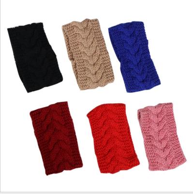 China Wide Elastic Crochet Knitted Bow Turban Headbands European Wide Elastic Knot Hair Band Turban Winter Fashion Lady Boho Headband American and Style Headbands for sale