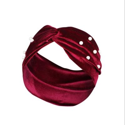 China European and American style elastic floral head band sweat headband for men and women fashion turban headband for sale