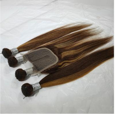 China Full Set #4/27 Silky Straight Hair 100% Straight Hair Wave China Factory Wholesale Price Bundle for sale