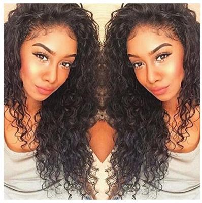 China Factory price 30inch 13*4 full lace wig curly handmade waterwave wig with baby hair on sale for sale