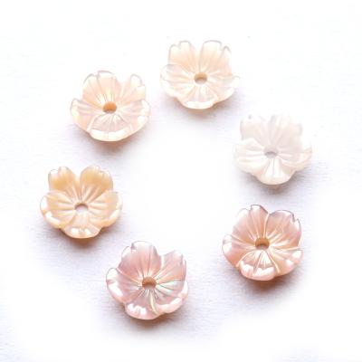 China Shell Natural sea shell chips findings for jewelry making accessory carved mother of pearl flower sakura for sale