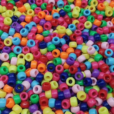 China Jewelry Making Craft 100pcs Bulk Multicolor Plastic Beads Set Acrylic Rainbow Hair Beads Pony Beads For Jewelry for sale