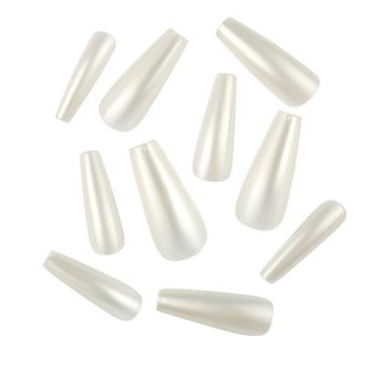 China Long Ballet Fake Nails Reusable False Nail Solid Color Coffin Nail Coffin Press On Nail For Women And Girls for sale