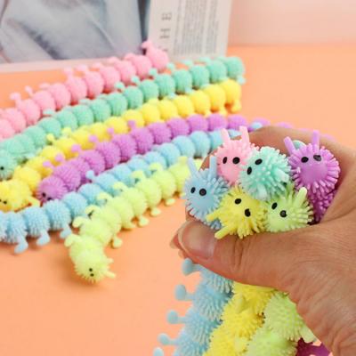 China Eco-friendly Material Stretchy String Play Sensory Toys Relieve Stress Noodle Caterpillar Busy Person Kids Toys for sale