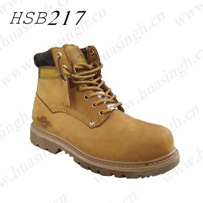 China Comfortable insole TX,nice cowboy leather goodyear style work boots nubuck welt quality ankle safety EVA+mesh fabric anti kick boots for Australia market HSB217 for sale