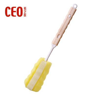 China Sustainable High Quality Plastic Long Handle Bottle Cleaning Sponge Brush for sale