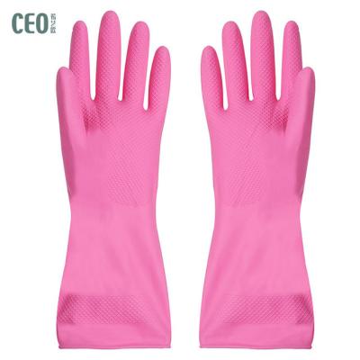 China Long Cuff Waterproof Durable Household Latex Cleaning Gloves For Kitchen Dish Washing Cleaning Gloves for sale