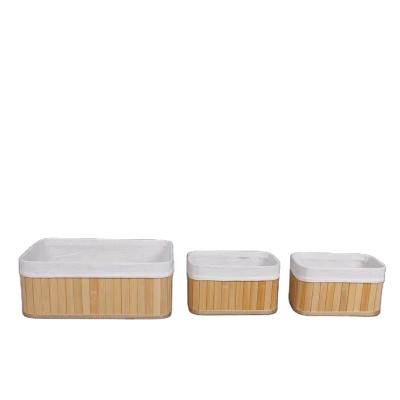 China Sustainable Wholesale Natural Foldable Bamboo Storage Baskets for sale