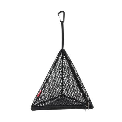 China Outdoor Camping Storage Triangle Foldable Hanging PVC Mesh Storage Bags Portable Net Bags Large Size for sale