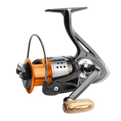 China Hot Sale 1000-6000 Metal Series Strong Metal Frame With Comfort Handle Wooden Fishing Tackle For Deep Sea Fishing Reels Turning No Gap for sale