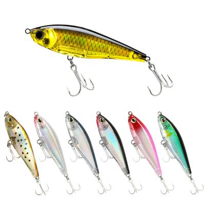 China Good Quality ABS Hard Plastic Inside Laser Pencil Fishing Lures Sinking 70mm 7.8g Fishing Pencil Baits With Treble Hook for sale