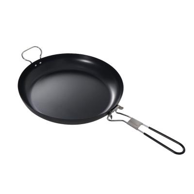 China High Quality Metal 12 Inch Cast Iron Outdoor Camping Portable Folding Nonstick Pan for sale