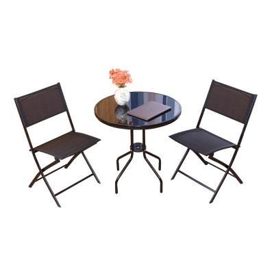 China Other Outdoor Garden Aluminum PE Furniture Wicker Rattan Chairs Side Tables Sofa Sets 3-Piece Dining Table Sets for sale