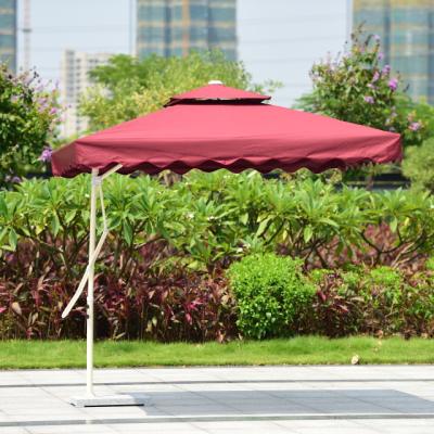 China Chinese Square Parasol Sunshade Luxury Beach Umbrella with Tassels for sale