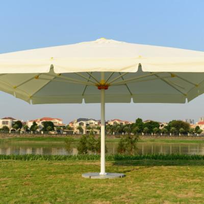 China Large 5*5M Big Heavy Duty Modern Commercial Garden Parasol Umbrella Outdoor Umbrella For Cafe Hotel for sale