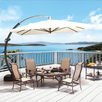 China High Quality Luxury 3.5*3.5m Square Parasol Large Patio Garden Bend Outdoor Windproof Umbrella for sale