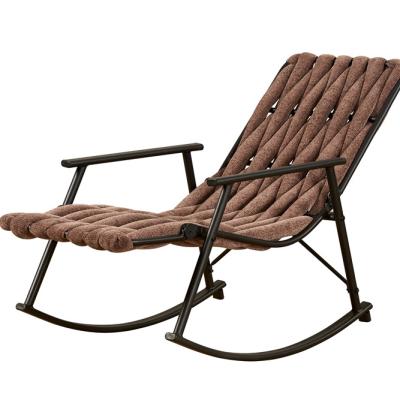 China Outdoor Modern Rattan Furniture Beach Folding Lounger Folding Bed Rocking Chair Patio Swings for sale