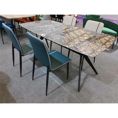 China Farmhouse Table Metal Legs Dining Table Convertible Dining Table for sale