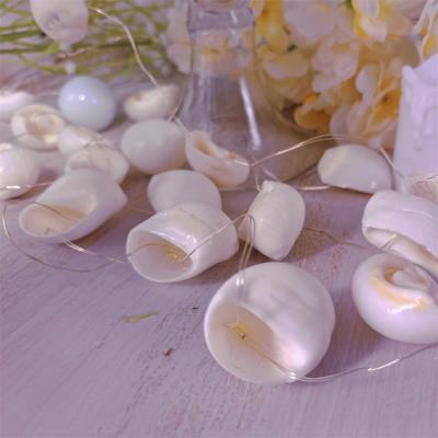 China LED Seashells String Lights Button 30 Battery Lamps Conch Shell String Light Holiday LED Purple Light Natural Decor Light with Wholesale Price for sale