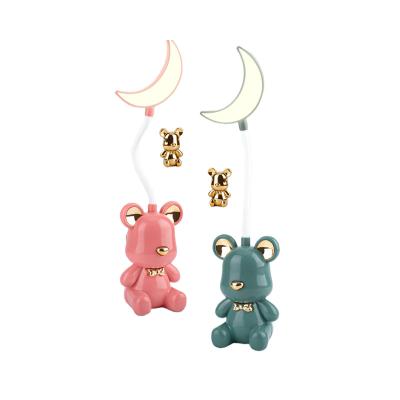 China USB Switch Night Light Multicolor Bear Lights Children's Night Light Pencil Sharpener Cartoon Led Table Lamp Usb Rechargeable Battery Learning Light for sale