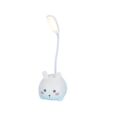 China USB Switch Night Light New Cartoon Rabbit Mobile Phone Holder Led Table Lamp Pen Holder USB Rechargeable Battery Learning Night Light for sale