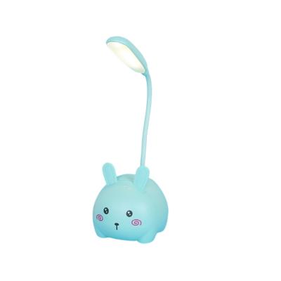 China USB Switch Night Light Energy Saving Cartoon Rabbit Mobile Phone Holder Led Table Lamp Pen Holder USB Rechargeable Battery Night Light for sale