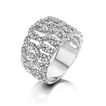 China Luxury Romantic Lace Ring in 18K White Gold with Natural Diamond for Party Occasion for Women Lady for sale