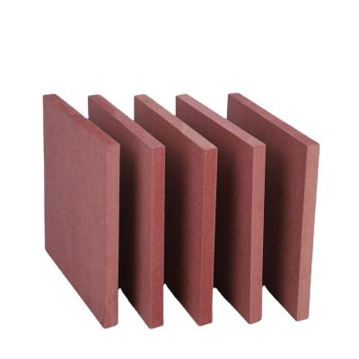 China Modern 18mm Red Color Fire Proof MDF Board In Low Price for sale