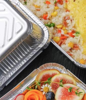 China Safety Tin Disposable Cardboard Rectangular Mixed Rice Baked Rice Packing Box Aluminum Foil Environmental Protection Hot Takeout Lunch for sale