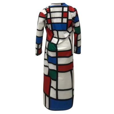 China 2021 Anti-wrinkle print check lapel coat high street cross fashion checked women's coat for sale