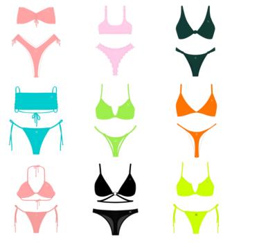 China Custom Design Sweet Design Private Label Colorful Logo Thong Swimsuit Bikini Ladies Shapewear for sale