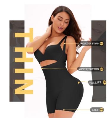 China Hot Selling Seamless Check Antibacterial Plus Size Shapewear Jumpsuit With Zipper Dropshipping for sale