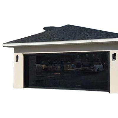 China High Quality Anti Theft Wind And Rain Proof Framed Over The Toughened Glass Vertical Lift Garage Door for sale