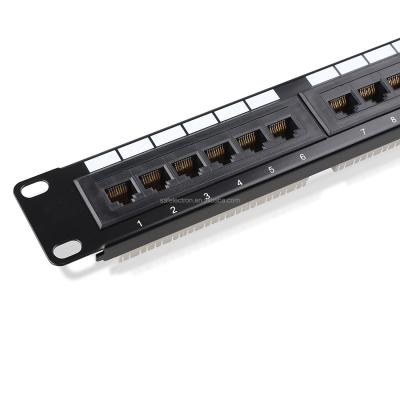 China Cat5e UTP Wallmount Port or Rackmount Network Cabling System 24 Port Patch Panel, Compatible with Cat Cabling, 24-Port, 1U 19