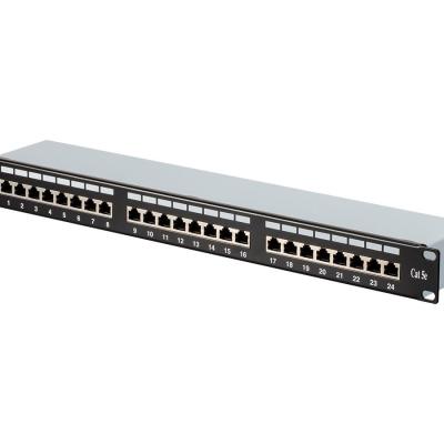 China Cat5e Network Cabling System FTP Patch Panel, Compatible with Cat5e Cabling, 24-Port, 1U 19