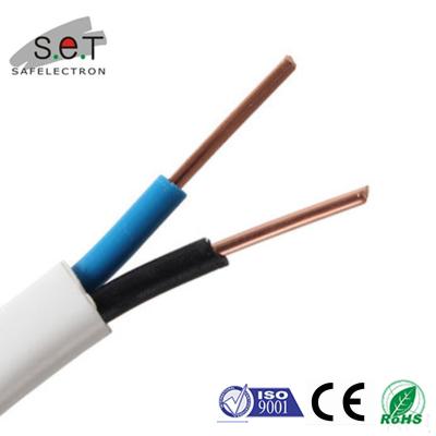 China Telecommunication 2 Core Flat Twin And Ground Wire Electrical Cable Solid PVC TPS Flat Cable 1.5/2.5/4/6mm2 for sale