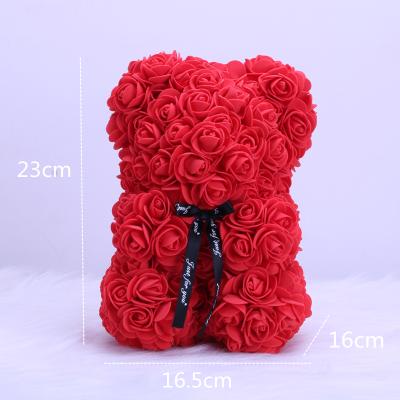 China Fancy Preserved Flower Teddy Bear Rose Bear Artificial Flower Box LED Light Ribbon For Valentine Christmas Gift for sale