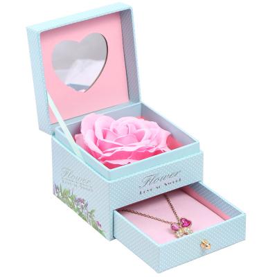 China New Valentine's Day Soap Gift Drawer Jewelry Box Natural Elegant Rose Soap Flower Artificial Touch Flowers for sale