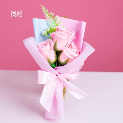 China New Natural Touch Design Gift Flower Bouquet Rose Soap For Valentine's Day Birthday Wedding Gift for sale