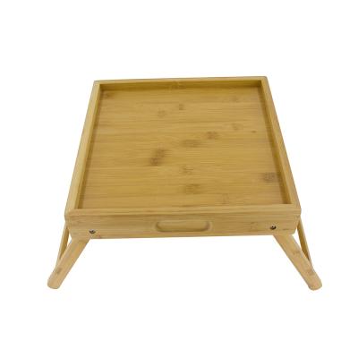 China Office Home Adjustable Foldable Bamboo Table Laptop Restaurant Hotel Breakfast Serving Portable Bed Tray Folding Leg for sale