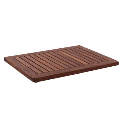 China Bathroom Fashion Style Teak Wooden Bamboo Bathtub Mat Bamboo Shower Mat With View for sale