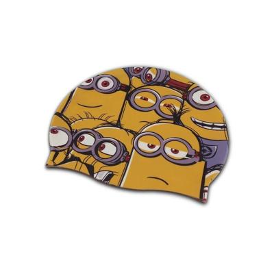 China Good Swimming Pool Printing Food Grade Cartoon Printing Swimming Caps Silicone Swim Cap for sale