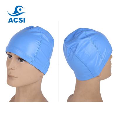 China Comfortable Adult Solid Cloth Swim Caps With PU Coating PU Swim Cap Swim Cap for sale