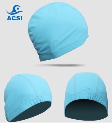 China Hot Sales of Comfy Waterproof PU Coating and Lycra Fabric Swimming Cap for sale