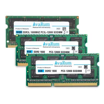 China LAPTOP Avarum DDR3 DDR3L 4GB 8GB 16GB SODIMM RAM 1600mhz PC3-12800 Laptop Memory for sale