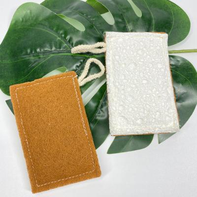 China Sustainable Biodegradable Natural Heavy Duty Kitchen Dishwashing Sponge Cellulose Pad Scrubbing Fiber Sisal Eco Rubbing Sponge for sale