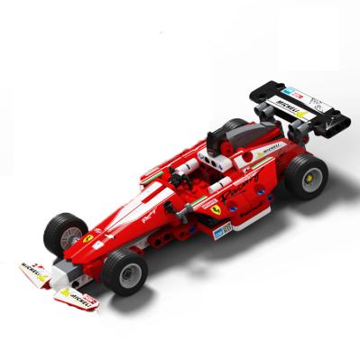 China DIY T1003 T1003 factory direct sale pull back plastic Formula 1 Mini Cada F1 car model toy children educational building toy for sale