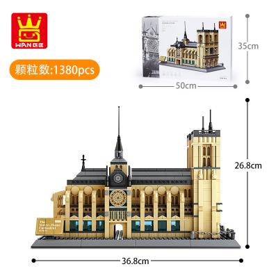 China Educational building toy WANGE 5210 building block technic kid legoing for boy and girl Cathedrale Notre Dame De brick mini Legoi architecture for sale