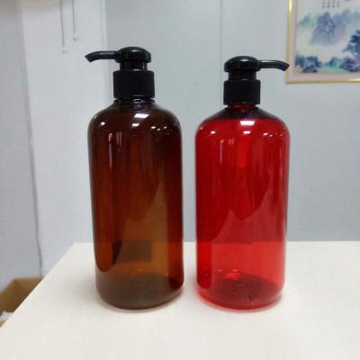 China Used For Cosmetic Containers 500ML Luxury PET Plastic Design Dark Amber Plastic Shampoo Bottle for sale