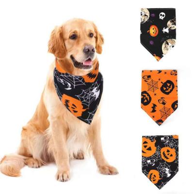 China New Fashion Pet Halloween Decoration Padded Funny Neck Set Cat Triangle Scarf Ornament Dog Saliva Towel With Bowknot for sale